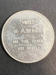 1 TROY OZ .999 FINE SILVER SWISS OF AMERICA ROUND
