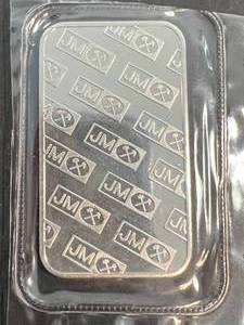 1 TROY OZ .999 FINE SILVER JOHNSON MATTHEY BAR SEALED