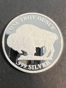 1 TROY OZ .999 FINE SILVER BUFFALO INDIAN ROUND