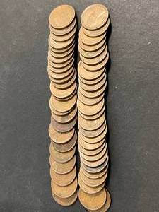 ROLL OF 50 US WHEAT CENTS ALL 1945-S