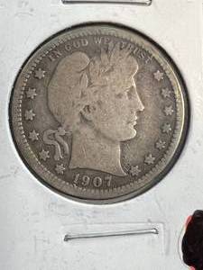1907-O US BARBER QUARTER