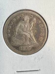 1857 US SEATED LIBERTY QUARTER