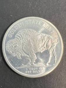 1 TROY OZ .999 FINE SILVER BUFFALO INDIAN ROUND