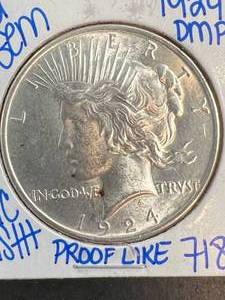 1924 US PEACE SILVER DOLLAR BU