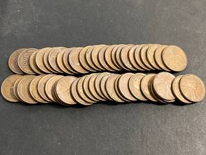 ROLL OF 50 US WHEAT CENTS ALL 1948