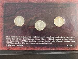 MERCURY SILVER DIME MINT MARK 3 COIN COLLECTION