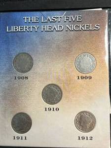 THE LAST 5 LIBERTY HEAD NICKELS COLLECTION