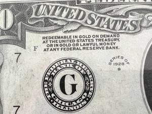 1928B US $20 REDEEMABLE IN GOLD FEDERAL RESERVE NOTE