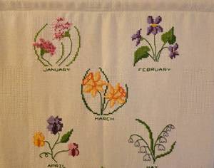 lot 146 image: Vintage Intricate Floral Needlepoint Wall Hanging
