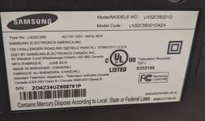 lot 20A image: Samsung 32 TV