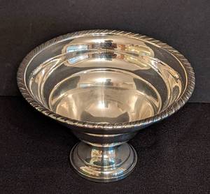 lot 44 image: Vintage Weighted Sterling Silver Bowl and Spoon