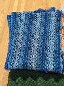 lot 153 image: Four Vintage Crochet Throw Blankets