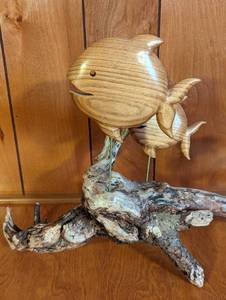 lot 190 image: Carved Wood Fish Sculpture