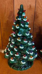 lot 193 image: Pair of Vintage Ceramic Christmas Trees