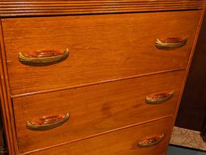 lot 230 image: Vintage Waterfall Wood Dresser