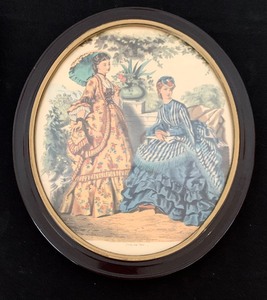 lot 227 image: Vintage Oval Victorian Eastlake Framed Prints