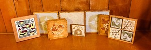 lot 276 image: Vintage 8 Beautiful Mosaic Tiles in Multiple Sizes and Designs