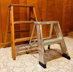 lot 279 image: Vintage Step Ladders in Metal and Wood