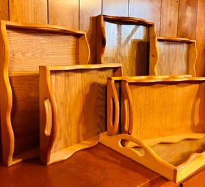 lot 284 image: Variety of Vintage Wooden Trays