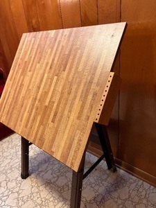 lot 293 image: Vintage Adjustable Architecture Desk with Wood and Metal