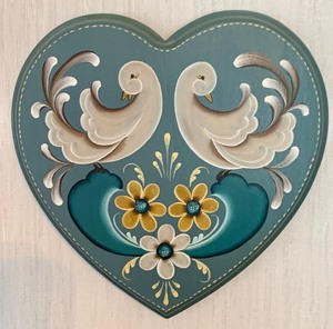 lot 201 image: Beautiful Vintage Norwegian Rosemaling Wall Plaques