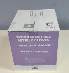 GLOBAL SOLUTIONS -TAC BRAND- POWDER Free Nitrile Gloves (10 Boxes) SIZE XL