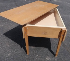 lot 92 image: WOODEN WATER TABLE WITH TOP