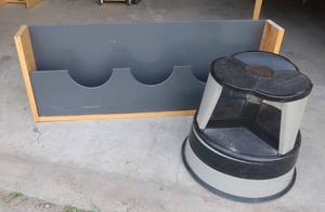 lot 99 image: STEP STOOL  MAGAZINE HOLDER