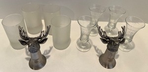 lot 105 image: JAGERMEISTER Cordial Glasses and Stags Head Jiggers