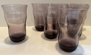 lot 107 image: Vintage Purple Glass Tumblers - QTY 7