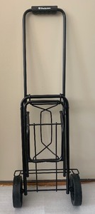 lot 206 image: SHALAMEX Collapsible Black Wire Expandable Metal Luggage Cart