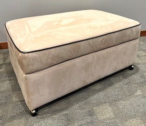 lot 170 image: Faux SUEDE CHEST OTTOMAN on Casters