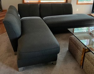 lot 9 image: HICKORY WHITE Down Blend Gray Sectional Sofa Couch