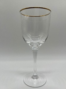 lot 73 image: NORITAKE - TROY Glasses - Gold Rimmed White Wine Glasses - Qty 12