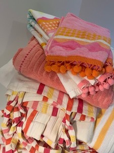 lot 144 image: BRIGHT Colorful Cloth Shower Curtain with Accessories
