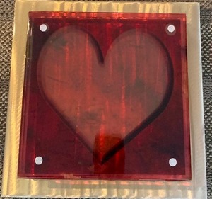 lot 331 image: RED Heavy Plexiglass Heart Plaque