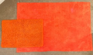 lot 140 image: Large WASHABLE COTTON Area Rug and Small SHAG Mat