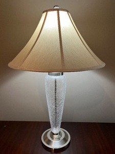 lot 19 image: Contemporary Crackle Glass Lamp #1