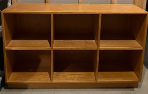 lot 316 image: LP Record Cubby Storage Wooden Cabinet