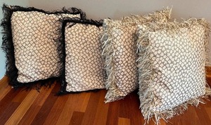 lot 41 image: Designer Accent Pillows in Beiges - Qty 4