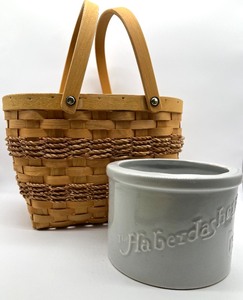 lot 548 image: The HABERDASHERY Crock and Basket with Handles