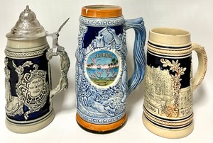 lot 234 image: German & Floridian Collectors Steins - QTY 3