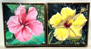 lot 248 image: ALYSSA CROSBY Hibiscus Prints - QTY 2