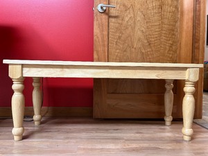 lot 306 image: Wood Bench with Turned Legs