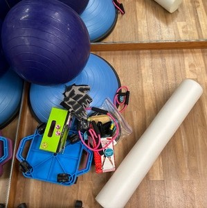 lot 307 image: Workout Variety including Training Ball, Resistance Bands, Roller Boards and More