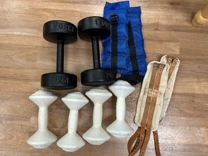 lot 308 image: Free Weights, WristAnkle Weights including Elmers Weights