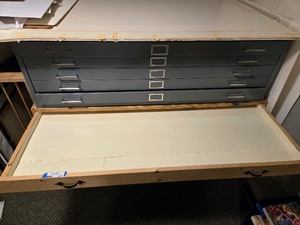lot 196 image: SAFGO Map  Blueprint  Art  Flat File - Metal Cabinet w Base