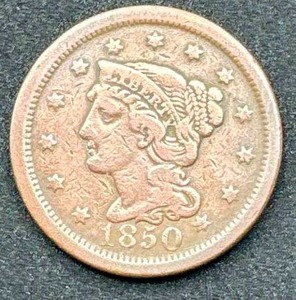 lot 4 image: 1850 Large Cent Penny