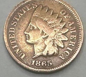 lot 12 image: 1865 Indian Head Penny