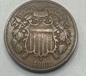 lot 31 image: 1868 Two Cent Piece